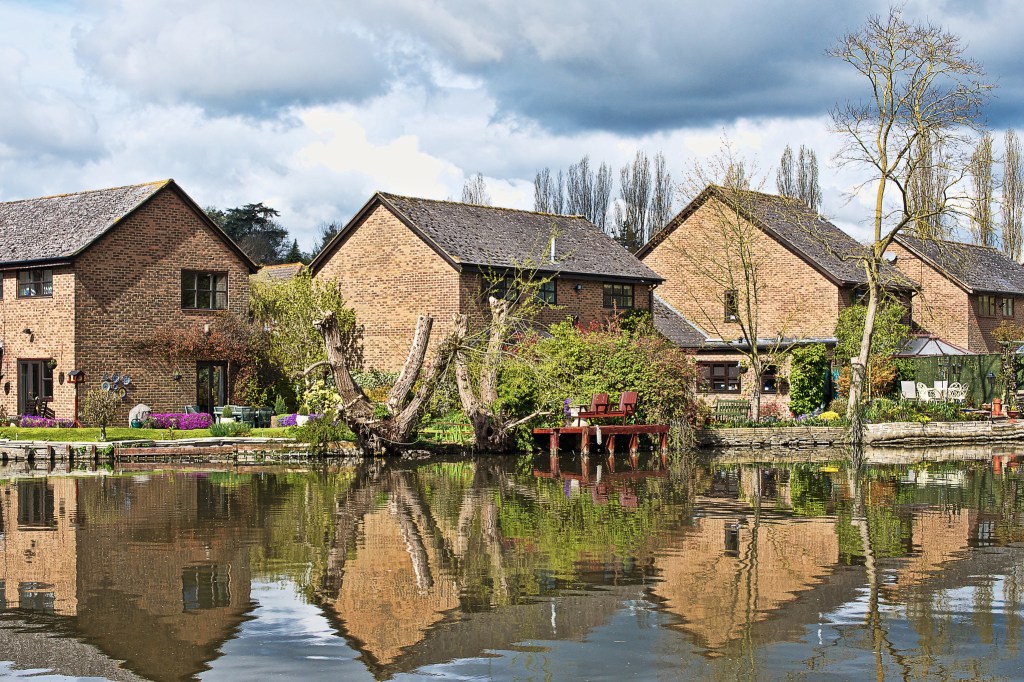 group of homes built on a waterfront